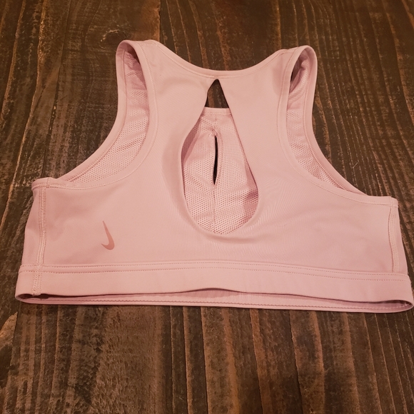 Nike Women`s Dri-FIT Swoosh High-Neck Keyhole Medium-Support Sports Bra Size M - Picture 2 of 6